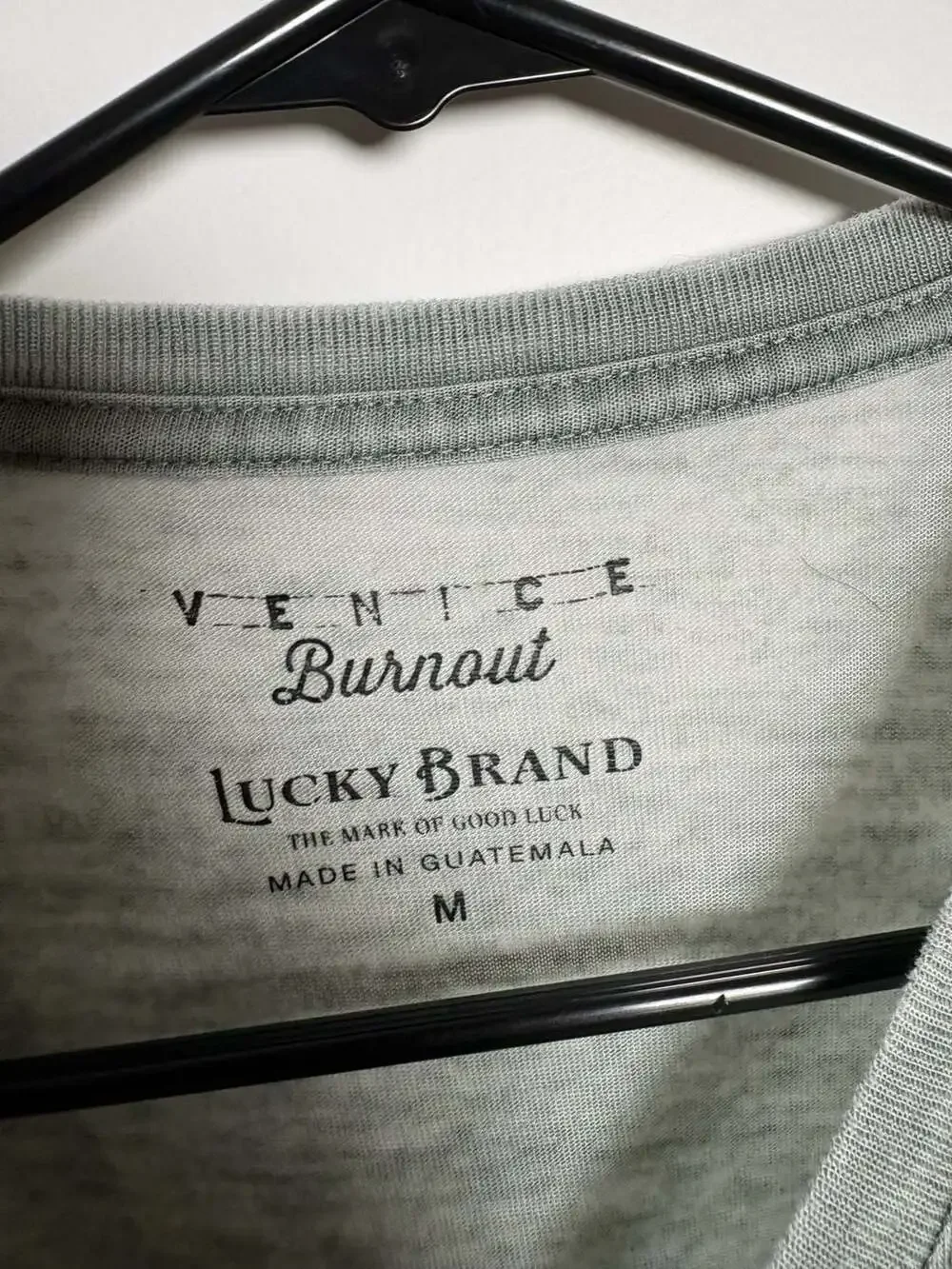 Lucky Brand Venice Burnout Draft Beer Graphic T-Shirt Gray Medium